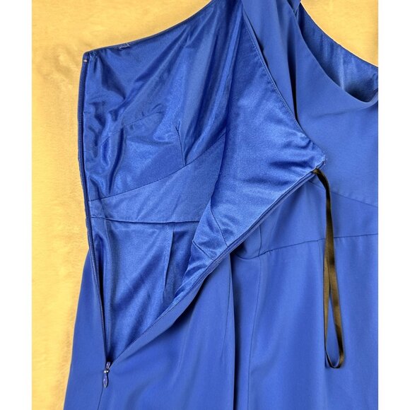 Laundry by Shelli Segal Blue Cross Back Halter Gown Size 4 Long Formal Dress - Picture 8 of 12